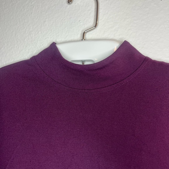 Venus Bell Sleeve Mock Neck Bodycon Dress – Plum Purple – Size M - Picture 3 of 8